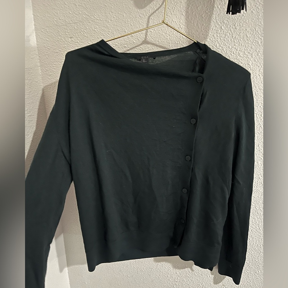 COS Dark Green Cardigan Sweater